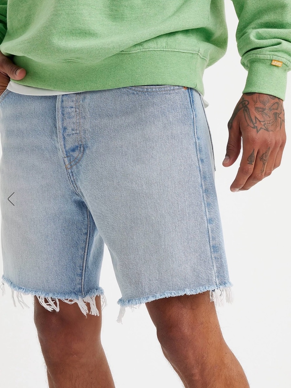 Levi’s 527 men’s size 38 cut off denim shorts light wash color
